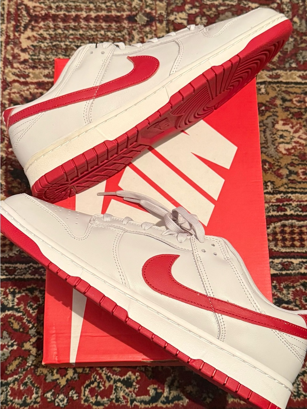 Nike Dunk Low Vast Grey Varsity Red Men’s Low-Top Sneaker